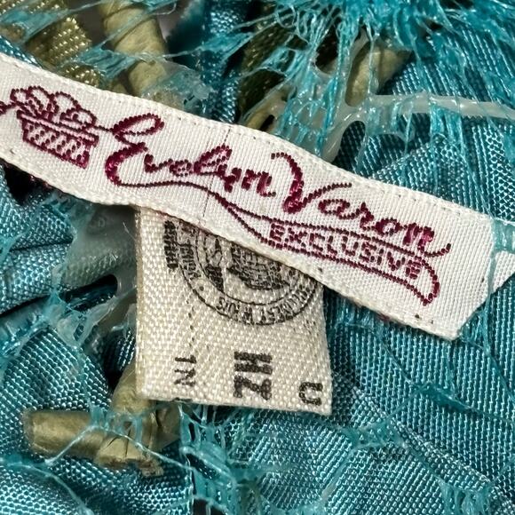 Evelyn Varon Exclusive vintage blue mesh velvet & white floral fascinator hat OS - Picture 7 of 7